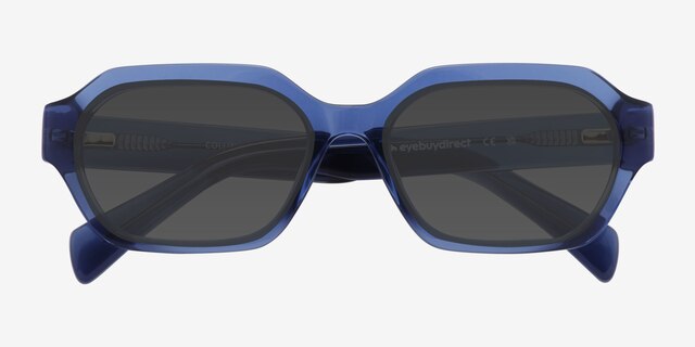 Collins Blue AcetateSunglass Frames from EyeBuyDirect, Closed View
