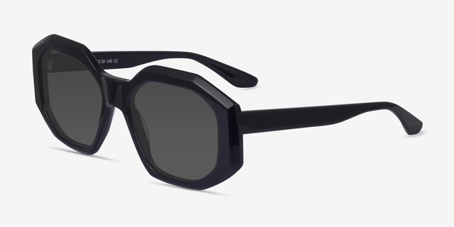 Estate Black AcetateSunglass Frames from EyeBuyDirect, Angle View