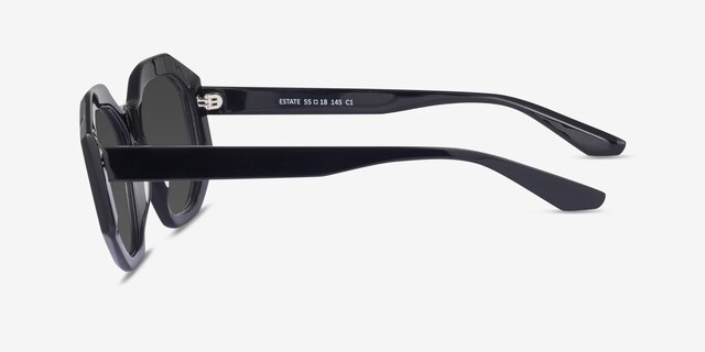 Estate Black AcetateSunglass Frames from EyeBuyDirect, Side View