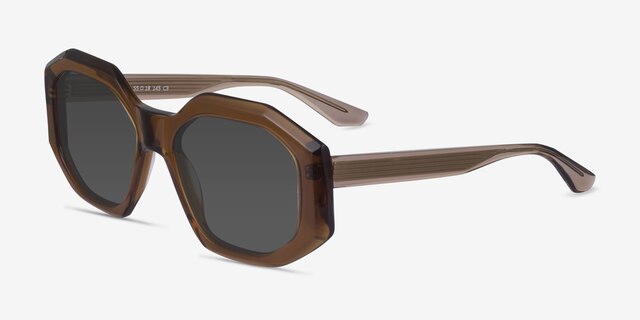 Estate Brown AcetateSunglass Frames from EyeBuyDirect, Angle View