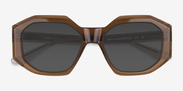 Estate Brown AcetateSunglass Frames from EyeBuyDirect, Closed View