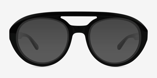 Elysian Black AcetateSunglass Frames from EyeBuyDirect, Front View