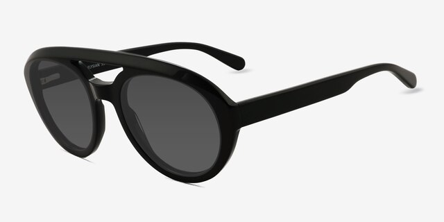 Elysian Black AcetateSunglass Frames from EyeBuyDirect, Angle View