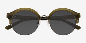 Nebula Vert Acétate Soleil de Lunette de vue d'EyeBuyDirect, Vue Rapprochée