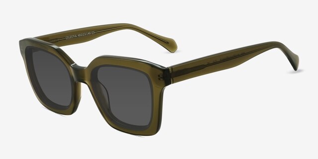 Celestia Green AcetateSunglass Frames from EyeBuyDirect, Angle View