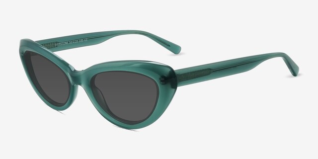 Everstone Teal AcetateSunglass Frames from EyeBuyDirect, Angle View