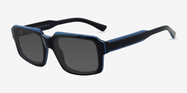Xenon Bleu marine AcétateSoleil de Lunette de vue d'EyeBuyDirect, Vue d'Angle