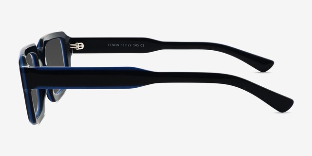 Xenon Bleu marine AcétateSoleil de Lunette de vue d'EyeBuyDirect, Vue de Côté