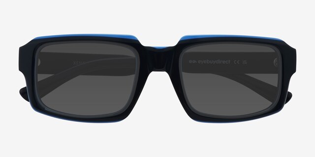 Xenon Bleu marine AcétateSoleil de Lunette de vue d'EyeBuyDirect, Vue Rapprochée