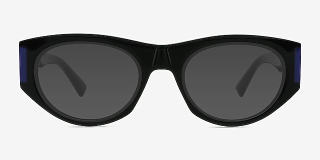 Solin Noir AcétateSoleil de Lunette de vue d'EyeBuyDirect, Vue de Face