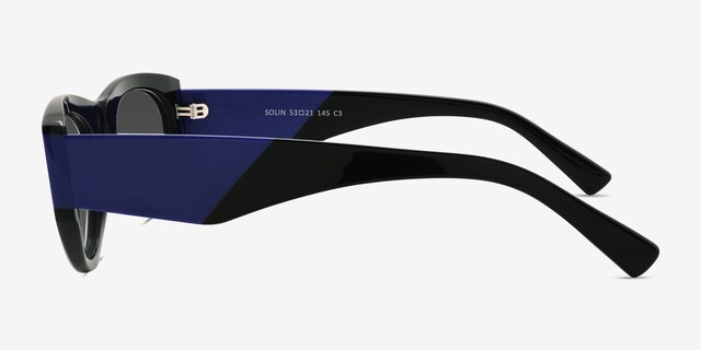 Solin Noir AcétateSoleil de Lunette de vue d'EyeBuyDirect, Vue de Côté