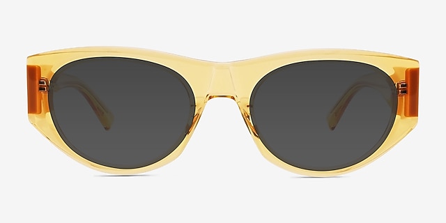 Solin Jaune AcétateSoleil de Lunette de vue d'EyeBuyDirect, Vue de Face