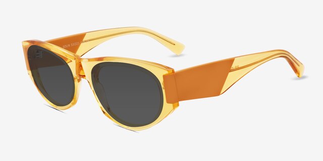 Solin Jaune AcétateSoleil de Lunette de vue d'EyeBuyDirect, Vue d'Angle