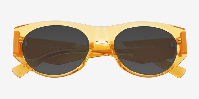 Solin Jaune AcétateSoleil de Lunette de vue d'EyeBuyDirect, Vue Rapprochée