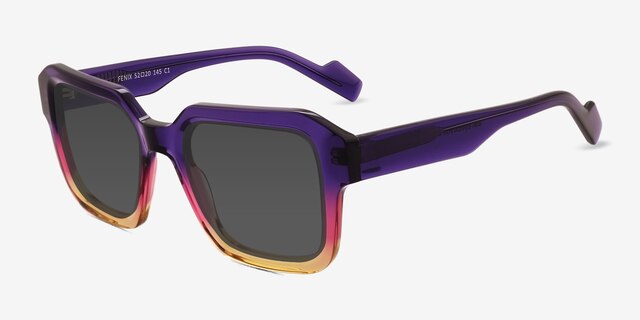 Fenix Purple Brown AcétateSoleil de Lunette de vue d'EyeBuyDirect, Vue d'Angle