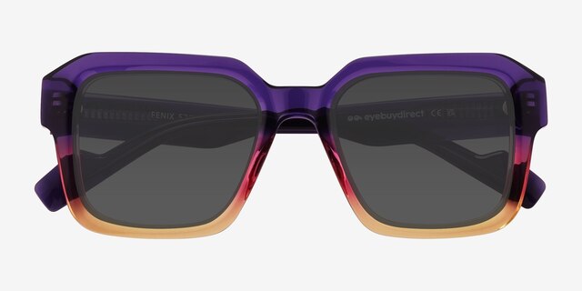 Fenix Purple Brown AcétateSoleil de Lunette de vue d'EyeBuyDirect, Vue Rapprochée