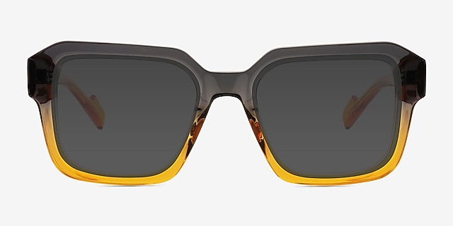 Fenix Gray Orange AcétateSoleil de Lunette de vue d'EyeBuyDirect, Vue de Face