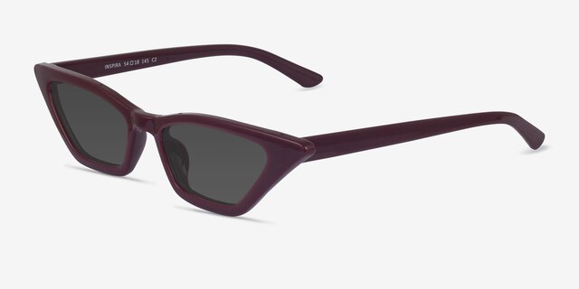 Inspira Burgundy PlasticSunglass Frames from EyeBuyDirect, Angle View