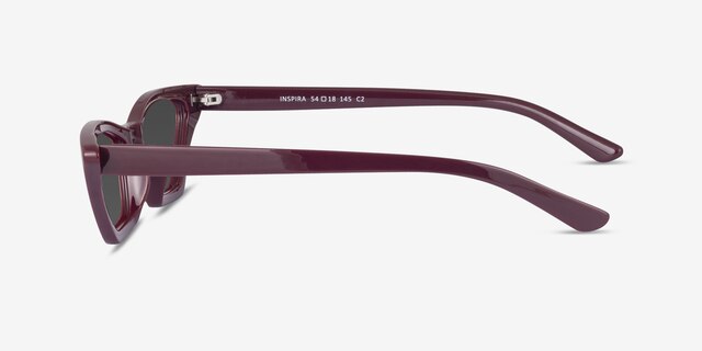 Inspira Burgundy PlasticSunglass Frames from EyeBuyDirect, Side View