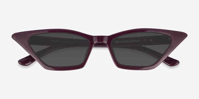 Inspira Burgundy PlasticSunglass Frames from EyeBuyDirect, Closed View