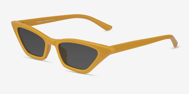 Inspira Yellow PlasticSunglass Frames from EyeBuyDirect, Angle View