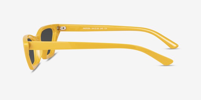 Inspira Yellow PlasticSunglass Frames from EyeBuyDirect, Side View