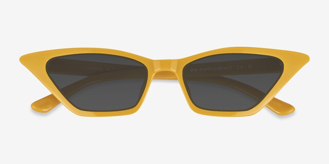 Inspira Yellow PlasticSunglass Frames from EyeBuyDirect, Closed View