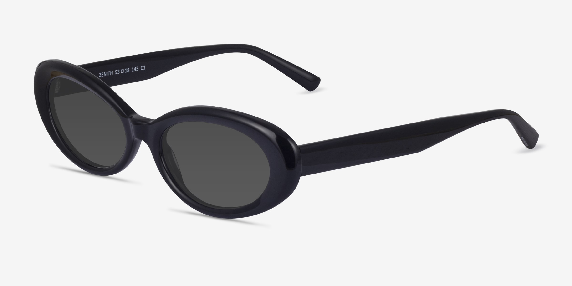 Zenith - Oval Black Frame Prescription Sunglasses | Eyebuydirect