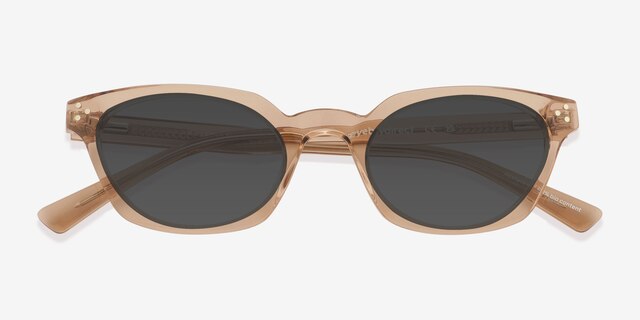 Leclair Brown Alternative MaterialsSunglass Frames from EyeBuyDirect, Closed View