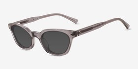 Leclair Gris Acétate Soleil de Lunette de vue d'EyeBuyDirect, Vue d'Angle