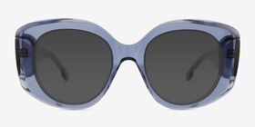 Pascale Clear Blue Acétate Soleil de Lunette de vue d'EyeBuyDirect, Vue de Face