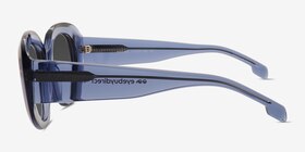 Pascale Clear Blue Acétate Soleil de Lunette de vue d'EyeBuyDirect, Vue de Côté