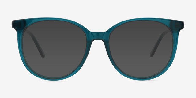 Sun Bardot Teal AcetateSunglass Frames from EyeBuyDirect, Front View
