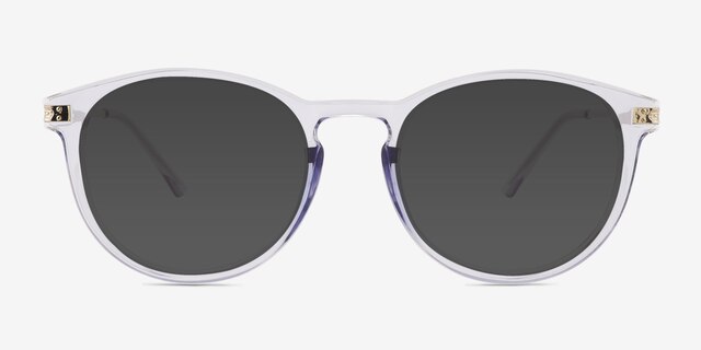 Monroe Clear Blue Plastic-metalSunglass Frames from EyeBuyDirect, Front View