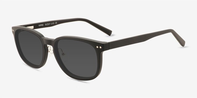 Yippee Black PlasticSunglass Frames from EyeBuyDirect, Angle View