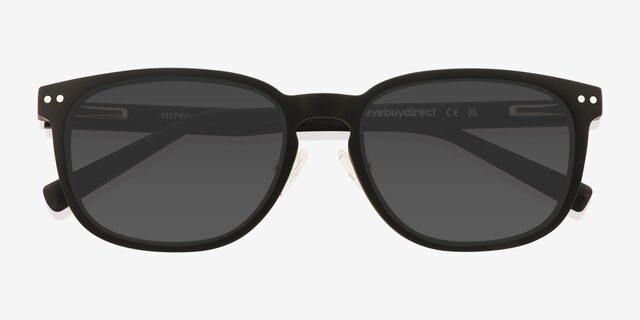 Yippee Black PlasticSunglass Frames from EyeBuyDirect, Closed View