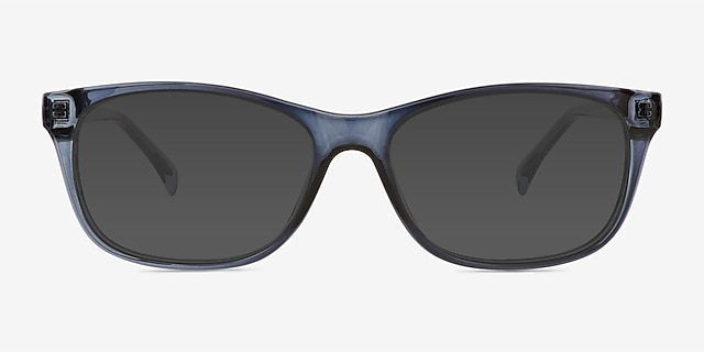 Spiffy Blue PlasticSunglass Frames from EyeBuyDirect, Front View
