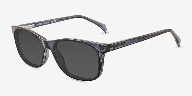 Spiffy Blue PlasticSunglass Frames from EyeBuyDirect, Angle View