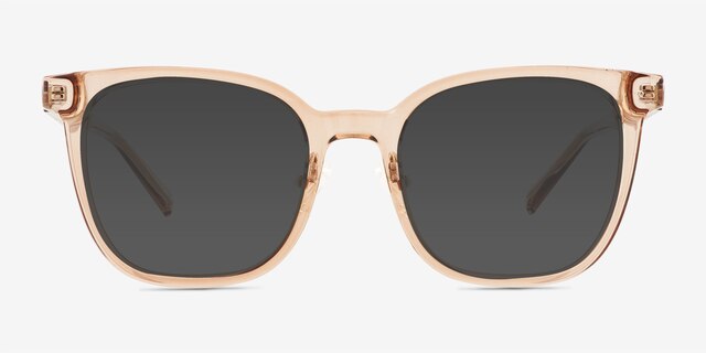 Chipper Clear Brown PlasticSunglass Frames from EyeBuyDirect, Front View