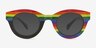 All In Striped Rainbow PlasticSunglass Frames from EyeBuyDirect, Front View