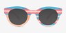All In Striped Multicolor PlasticSunglass Frames from EyeBuyDirect, Front View