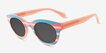 All In Striped Multicolor PlasticSunglass Frames from EyeBuyDirect, Angle View