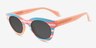 All In Striped Multicolor PlasticSunglass Frames from EyeBuyDirect, Angle View