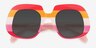 Dream Chaser Striped Red PlasticSunglass Frames from EyeBuyDirect, Closed View