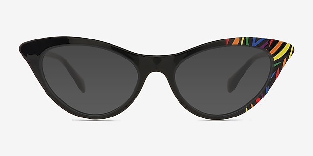 Live Loud Black PlasticSunglass Frames from EyeBuyDirect, Front View