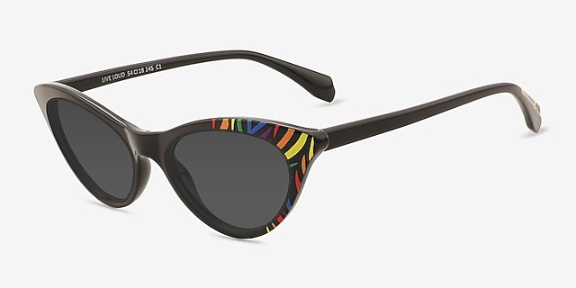 Live Loud Black PlasticSunglass Frames from EyeBuyDirect, Angle View