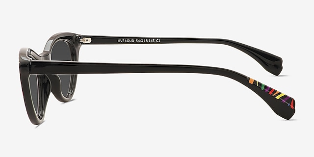 Live Loud Black PlasticSunglass Frames from EyeBuyDirect, Side View