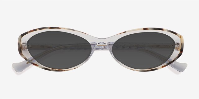 Basset Ivory Tortoise Blue AcetateSunglass Frames from EyeBuyDirect, Closed View