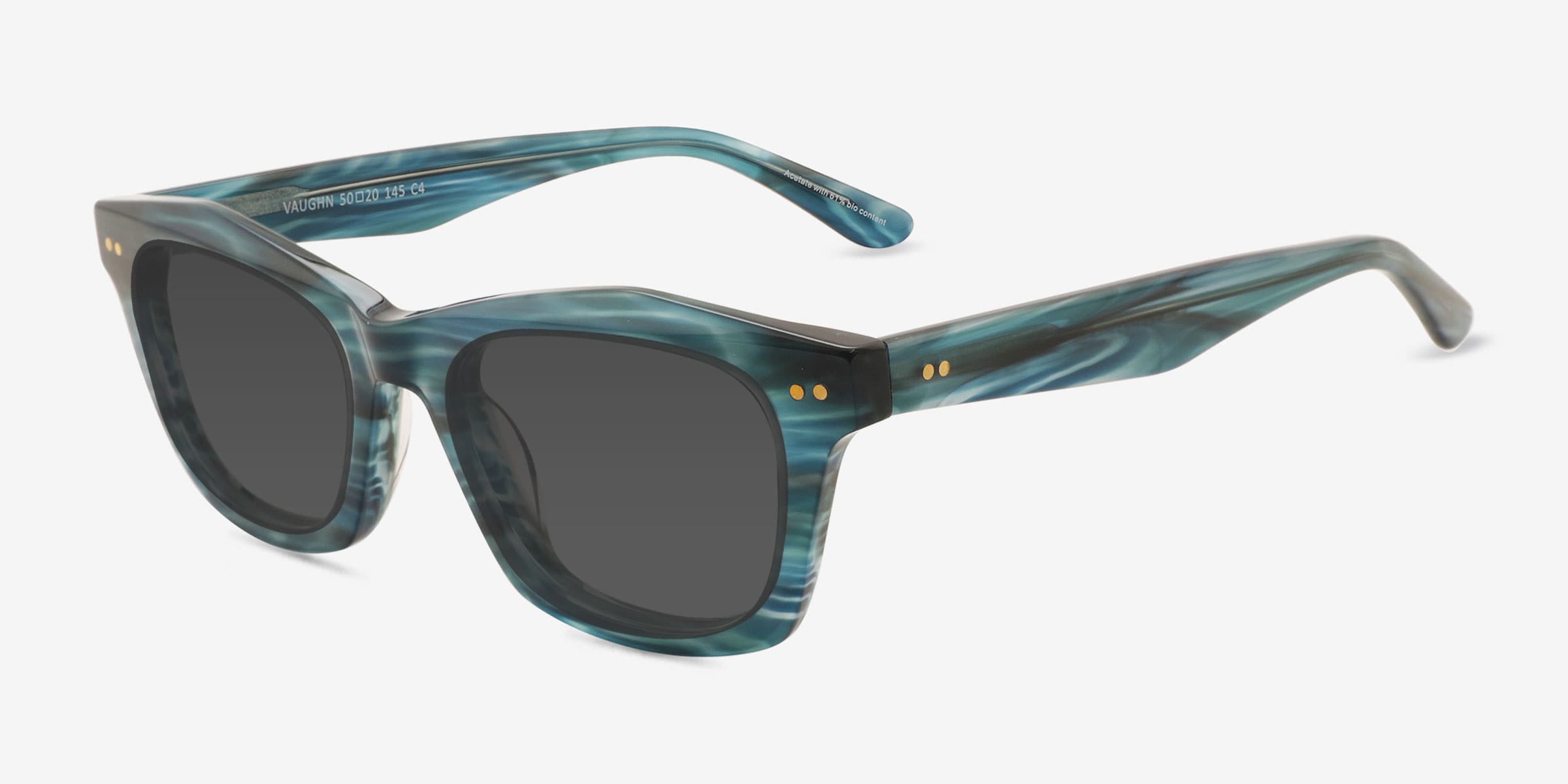 Vaughn - Square Striped Teal Frame Prescription Sunglasses 