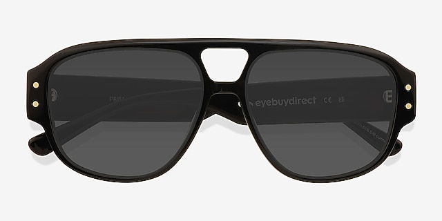 Prismo Black Alternative MaterialsSunglass Frames from EyeBuyDirect, Closed View